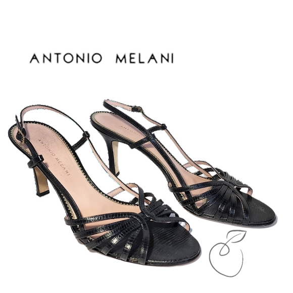 ANTONIO MELANI Black Strappy Sandals - Picture 11 of 13
